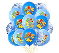 Koboko Globos de látex de dinosaurio ABC, azul, 15 unidades