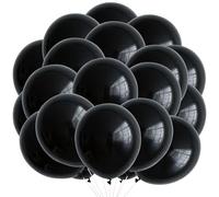 Koboko Globos negros, 20 unidades, globos negros de 10 pulgadas, globos negros para cumpleaños, decoración de cumpleaños, globos negros mate, látex negro mate, globos de helio para cumpleaños, bodas