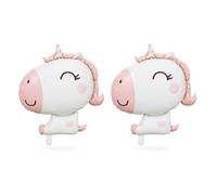Koboko Makefro Globos de unicornio rosa y blanco, diseño de animales, juego de 2, decoración de cumpleaños infantil