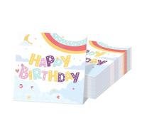 Koboko Servilletas de papel arcoíris Happy Birthday 20 unidades, 33 x 33 cm, decoración para fiesta de cumpleaños
