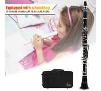KOBONA Clarinete Sib 17 Teclas con Estuche Instrumento de Viento de Madera Guantes Blancos/Paño de Limpieza Juego de Instrumentos Musicales para Examen de Estudiantes y Adultos para Principi