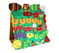 KOBONA Juguete de oruga hambrienta Libros ilustrados en inglés Material didáctico Juguetes de fieltro Juguete de actividad de oruga muy hambrienta Enseñanza interactiva Juguete de peluche su