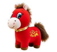 KOBONA Plush de Caballo del Año 2026, Muñeco Mascota de Animales de Peluche con Sonrisa y Lágrimas, Decoración Zodiacal para Festival de Primavera y Regalos del Año Nuevo Chino Lunar
