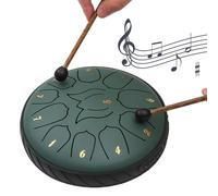 KOBONA Tambor de mano de 6 pulgadas y 11 notas con bolsa de tambor, libro de música, mazos de tambor, instrumentos de percusión, instrumentos de curación de sonido para entretenimiento, medi