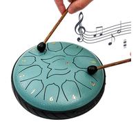 KOBONA Tambor de mano de 6 pulgadas y 11 notas con bolsa de tambor, libro de música, mazos de tambor, instrumentos curativos de sonido, instrumento de tambor de lluvia para entretenimiento,