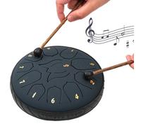 KOBONA Tambor de mano de 6 pulgadas y 11 notas con bolsa de tambor, libro de música, mazos de tambor, instrumentos de percusión, instrumentos de curación de sonido para entretenimiento, medi