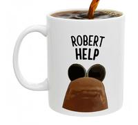 KOBONA Taza de Café Marcus The Worm de 300ML - Divertida Taza Surrealista con Humor en Internet - Regalo Weirdcore para Amantes de Memes