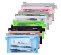 Koceci 8 estuches de nailon con cremallera, bolsa de maquillaje para mujeres, estuche de malla de rejilla, portátil, oficina, escuela, papelería, bolsa de almacenamiento para estudiantes y adultos