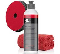 Koch Chemie - Juego de Abrillantador H9.02 + Heavy Cut Pad 150 x 23 mm, Paño de Microfibra 550 g/m², 40 x 40 cm