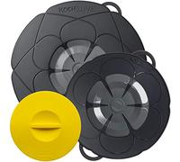 Kochblume Del inventor Armin Harecker [juego de 2] L 29 cm + S 22 cm antracita | para tamaños de ollas de 14 a 24 cm de diámetro | con tapa de conservación gratis