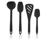 Kochblume Juego de utensilios de cocina - Espátula S & Cuchara de salsa S & Cucharón S & Cucharón S & Flexlöffel S Juego de 4 | Silicona Premium | Resistente al calor | Apto para lavavajillas | Color: