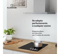 Kochheld placa de inducción | Elegante y potente | 3 zonas de cocción | 5700 W | 45 cm Klarstein