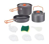 Kochset Camping - Juego de Platos Koch para Exteriores, Juego de Cocina de Viaje, Cacerola portátil, Platos de Camping de Aluminio para Senderismo y Tiendas de campaña