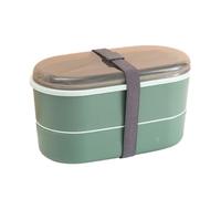 KOCKSHION 1 juego Caja Bento Doble Capa Grande con Cubiertos Fiambrera Infantil Verde para Comidas Trabajo Escuela y Picnic Prueba de Microondas y de Limpiar