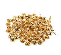 KOCKSHION 100 Piezas de Tachuelas de Cabeza Redonda Tipo Seta de Hierro Dorado para Manualidades Diy, Sujetadores de Papel Versátiles Acabado Fino y Patas Dobles