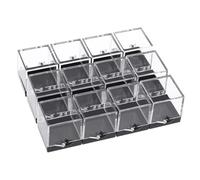 KOCKSHION 12 piezas Cajas de Exhibición de Muestras Minerales Caja Almacenamiento Transparente Cuadrada para Especímenes Contenedor Práctico y Resistente para Cristales y Minerales