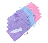 KOCKSHION 12piezas Bolsas De Cuerda Para Dulces De Pascua Diseño De Conejitos y Zanahorias Bolsas De Tela Resistentes Para y Decoraciones De Pascua