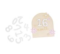 KOCKSHION 1juego Marcadores De Mensuales De Madera Para Bebés Tarjetas De Recuerdo De Primer Año Accesorios Para Fotografía De Recién Nacidos Doble Cara Decoración Para Fiestas De