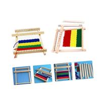 KOCKSHION 2 juegos Telar DIY de Madera para Máquina de Tejer Educativa con Superficie Suave Fácil de Usar para Manualidades y Tejidos Creativos para Principiantes Color Color Aleatorio