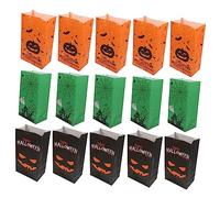 KOCKSHION 30piezas Bolsas De Papel De Halloween Diseño De Fantasmas Arañas y Calabazas Para Dulces Manualidades y Biodegradables y Ecológicas