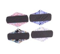 KOCKSHION 4piezas Almohadillas Sanitarias Lavables De Bambú Carvón Reutilizables Para Cuidado Menstrual Femenino