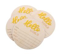 KOCKSHION 4piezas Cartel Rústico De Madera Para Anuncio De Para Shower y Decoración De Cuna Diseño De Oso y Personalizable Para Niña y Niño