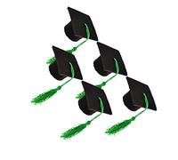 KOCKSHION 5piezas Decoración de Sombrero de Doctorado de Tapa para Botella de Vino Mini Sombrero de Graduación Borla para Fiestas de Graduación Cerveza