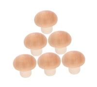 KOCKSHION 6 piezas Tapones de Madera para Botellas de Vino de Forma de Champiñón Corchos Reutilizables para Mantener el Vino Fresco y de Impurezas