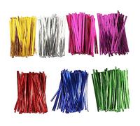 KOCKSHION Ataduras de Alambre para Bolsas de Pan de Resistente y Reutilizable para Decoración de Fiestas y Manualidades Plata Rojo Verde Azul Rosa