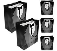 KOCKSHION Bolsa de Regalos de Papel Negro para Baby Shower y Pastelería, Práctica para Guardar Juguetes y Objetos Pequeños, Paquete de 5 Piezas