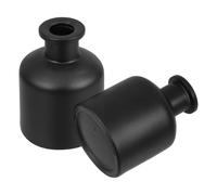 KOCKSHION Botellas Difusoras de Aromas Rellenables 50ml, Frascos Cilíndricos de Vidrio Mate Negro 2 Piezas para Difusores de Varillas, Fragancias para Baño y Decoración del Hogar