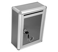 KOCKSHION Buzón de Correspondencia con Cerradura de Pared, Buzón de Sugerencias de Aleación de Aluminio, Plata, Almacenamiento Seguro para Aula y Espacio Público