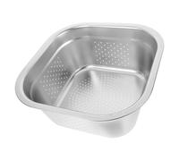 KOCKSHION Colador De Acero Inoxidable Grueso 30cm Cuenco Cuadrado Para Lavar Verduras y Frutas Drenaje Rápido Multifuncional Para Uso Doméstico Cocina