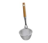 KOCKSHION Colador de Cocina Inoxidable con Mango de Madera Colador Fino para Escurrir Pasta y Verduras Accesorio Práctico para Hogar Resistente y Cómodo con Orificio para Colgar