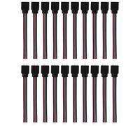 KOCKSHION Conector de Cable LED 4 Pines para Tiras Rgb 5050 Smd sin Soldadura 40 Piezas Abs Negro Plug And Play para Luces LED