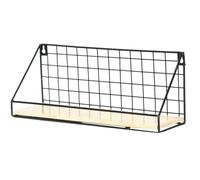 KOCKSHION Estante de Pared de Hierro Forjado Negro sin Perforaciones, Cesta de Almacenamiento para Dormitorio y Baño, Organizador Colgante Práctico y Resistente