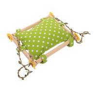 KOCKSHION Hamaca Colgante para Loros y Periquitos, Nido de Madera y Tela para Jaula, Cama para Pájaros Pequeña y Práctica, Accesorio para Jaulas, Cama para Dormir y Jugar, Adecuado