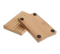 KOCKSHION Jabonera de Bambú para Baño Diseño de Líneas Suaves y Forma Simple, Bandeja para Guardar Jabón Fácil de Almacenar, Paquete de 2 Piezas Adecuado para Ducha