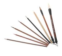 KOCKSHION Juego de 8 Pinceles de Caligrafía para Dibujo y Pintura Mango de Madera, Superficie Suave y Color Resistente para Uso en Casa