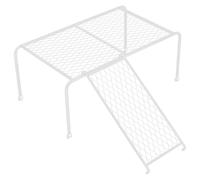 KOCKSHION Juego de Comedero para Gallinas con Plataforma de Metal y Escalera de Color Claro, Accesorio para Gallinero Que Mejora la Salud y Acompaña a Pequeñas Mascotas