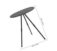 KOCKSHION Mesa Plegable Redonda para Exterior Ajustable 1 Pieza Mesa de Camping Compacta y Portátil en Color Negro Obsidiana Pequeña Plegable para Picnic y Actividades al Aire Libre