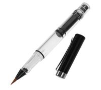 KOCKSHION Pincel de Caligrafía Tipo Bolígrafo Punta de Pelo Natural Negro, Recargable por Pistón, para Escritura y Dibujo Artístico, Plumilla para Caligrafía China y Tinta de Arte
