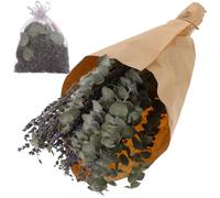 KOCKSHION Ramo Colgante de Flores Secas de Lavanda Natural con Saquito Aromático para Decoración de Baño y Ducha, Ramo Preservado sin Mantenimiento para Ambientador y Relajación