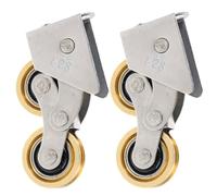 KOCKSHION Rodillos para Puertas Correderas de Armario Ruedas de Acero Inoxidable y Cobre 2 Piezas en Aluminio Deslizamiento Suave en Oficinas y Hogares