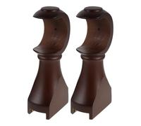 KOCKSHION Soportes de Madera para Barra de Cortina 35 Cm, Base Resistente para Montaje en Pared, Color Café, 2 Piezas, Soporte Ajustable para Cortinas de Dormitorio y Sala
