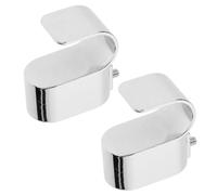 KOCKSHION Soportes para Barra de Armario Diseño Fijo de 2 Orificios de Aleación de Zinc Plata Fácil Instalación Pack de 2 Unidades para Colgar Ropa en Armarios y Tiendas de Ropa