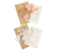 KOCKSHION Tarjetas de Votos de Boda Elegantes de Papel Lazo Decorativo, Pack de 2 Piezas para Banquetes Nupciales y Ambiente Romántico
