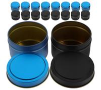 KOCKSHION Tarros de Vela de Hojalata de 4 Oz, Paquete de 24 Piezas (12 Negro Exterior y Dorado Interior 12 Azul), Recipientes Pequeños para Hacer Velas DIY, Portavelas Decorativos para