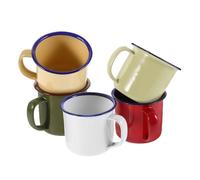 KOCKSHION Tazas de Esmalte Multicolor 5 Unidades 100 Ml para Café y Té en Eventos Sociales y Comidas Familiares