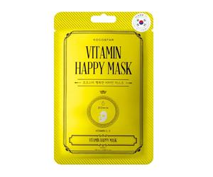 Kocostar I Caja 10 Unidades Vitamin Happy Mask I Mascarilla Facial Coreana I Con Vitaminas C y E y Antioxidantes I Protege Contra Radicales Libres y Fotoenvejecimiento